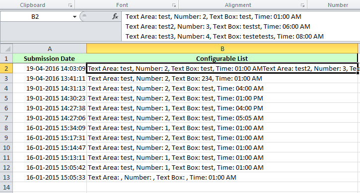 Configurable list widget: Ability to have separate columns for each question in the list when the submissions are exported to Excel Image 1 Screenshot 20