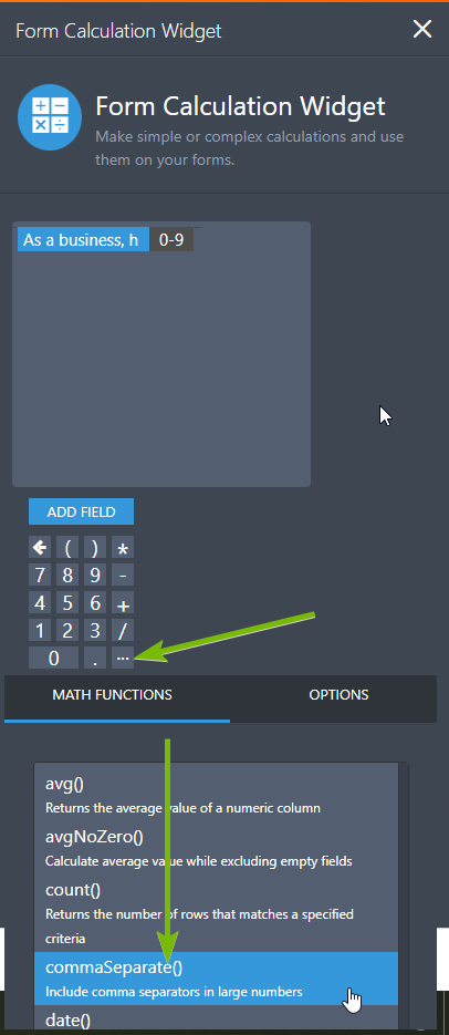 How can I add commas to a calculated number?