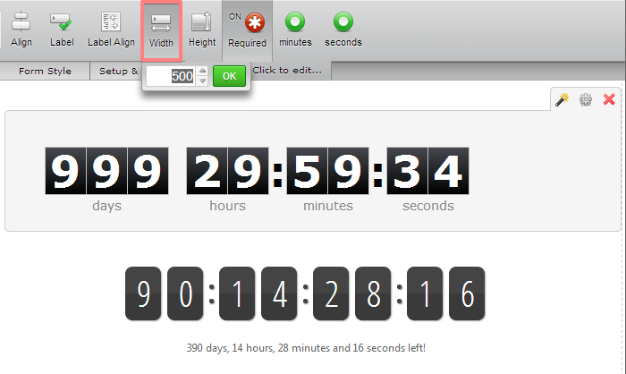 widget countdowns
