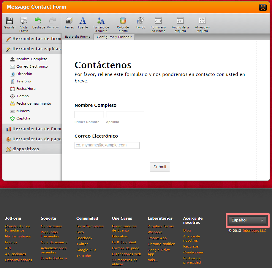How Can I Create A Form In Spanish