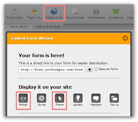 Can I embed a form in frame? Image 1 Screenshot 20
