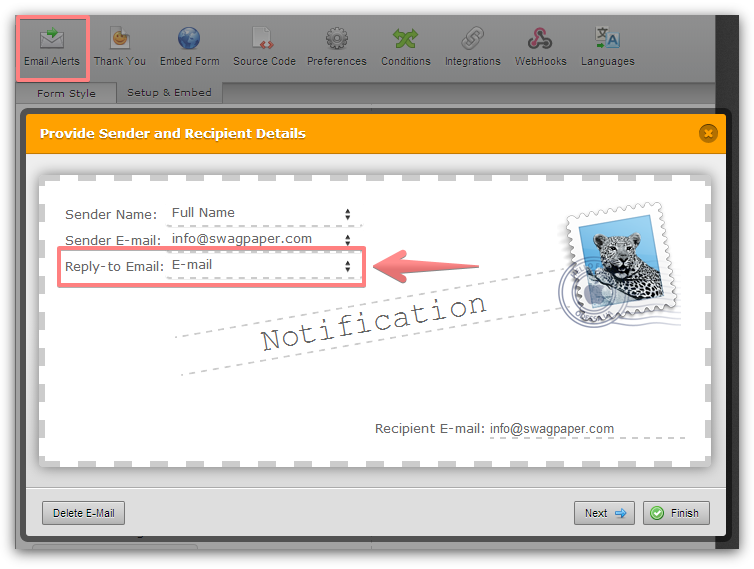 How to configure reply to email on form email alerts Image 1 Screenshot 20