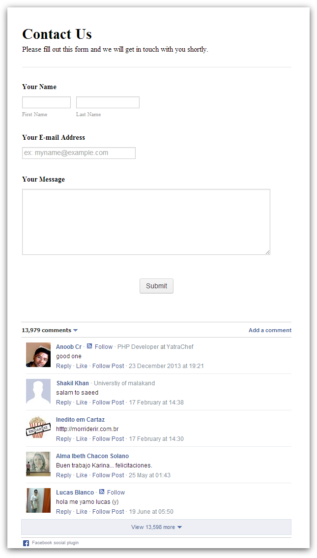 Facebook Comments Box Integration on Form Image 2 Screenshot 41