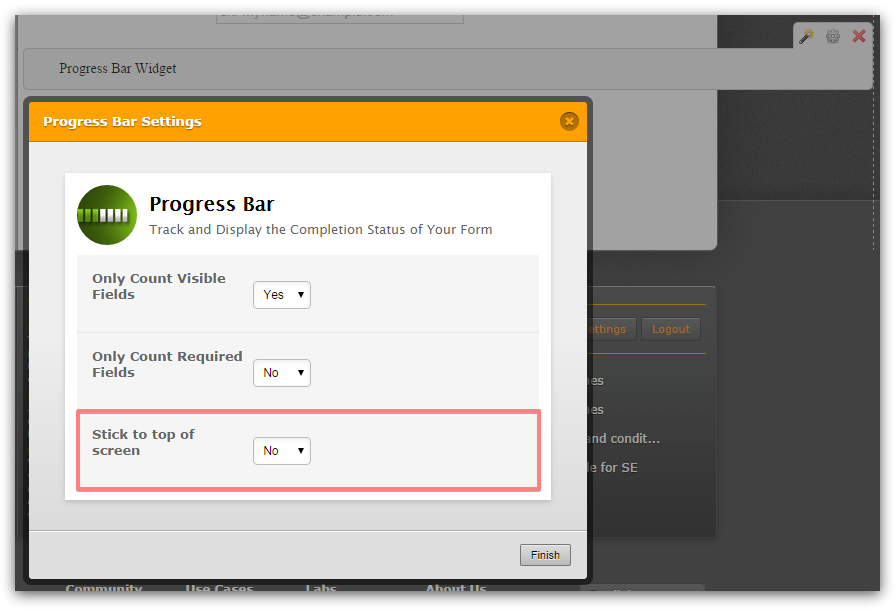 How to change the Progress Bar widget position to the bottom of the form Image 1 Screenshot 20