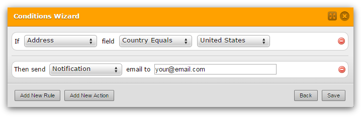 If we want to receive email alerts when one of 50 countries are submitted, can we use a single if then statement? Image 1 Screenshot 20