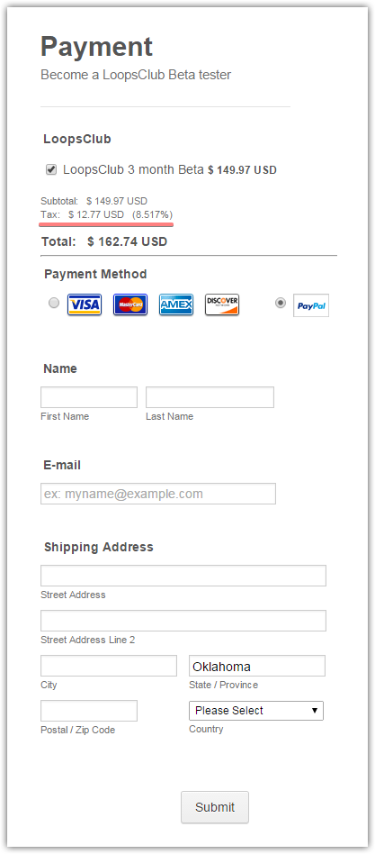 How to enable a State based Tax on a PayPal form Image 2 Screenshot 41