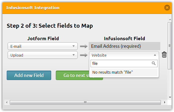 How do you map the file upload to infusionsofts file box Image 1 Screenshot 20