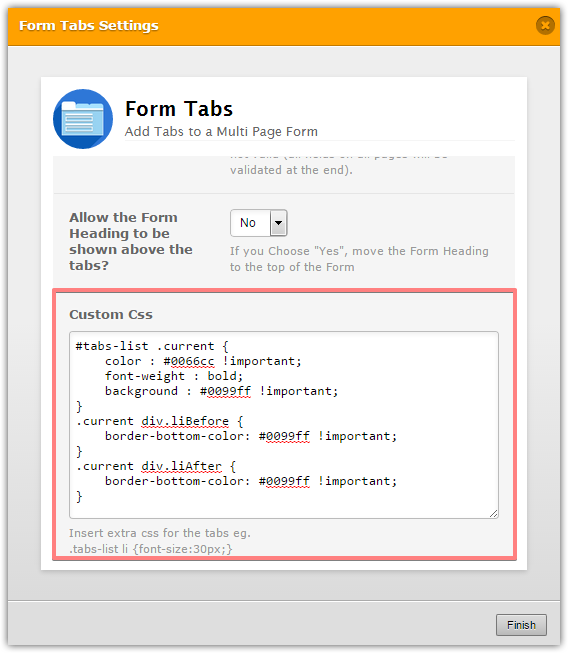 Form Tabs Widget: Changing active tab background color Image 1 Screenshot 30