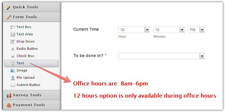 Restricting form options based on access time Image 2 Screenshot 51