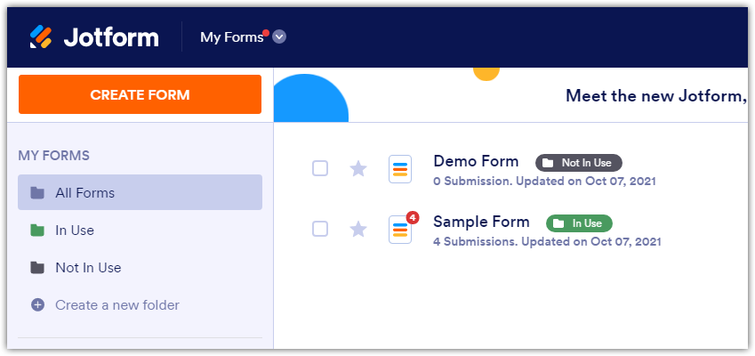 How To Label A Form In Use Or Not In Use