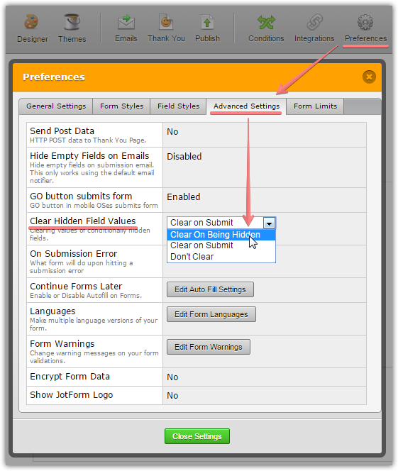 How to reset conditional fields when selection is changed Image 1 Screenshot 20