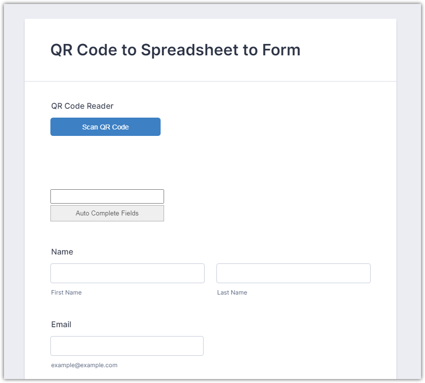 JotForm and client card integration based on QR code