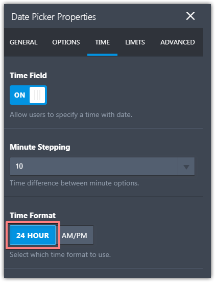 Set limit for time within date picker field Image 1 Screenshot 20