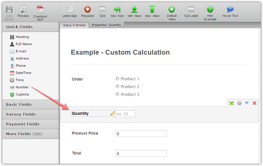 Custom Calculation Form: Can we dynamically change a product price based on a quantity? Image 1 Screenshot 70