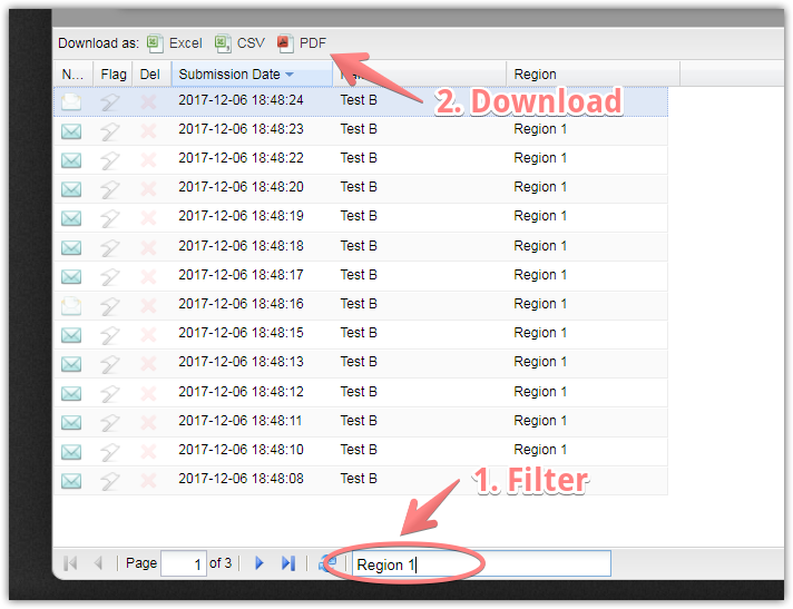 Filtering and downloading submission data in PDF format Image 1 Screenshot 30