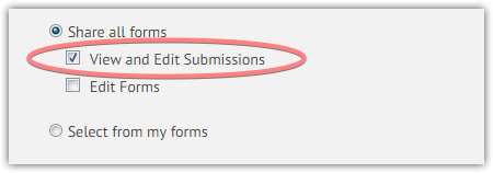 Can it be set up so that sub account users can view, download and edit submissions but not edit the form? Image 1 Screenshot 30