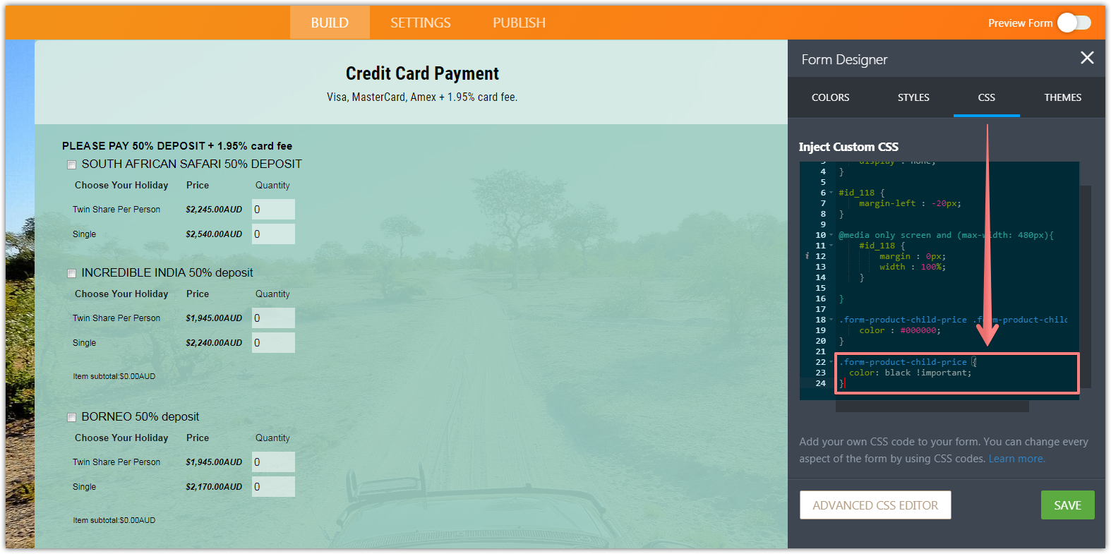 How to change color of price in payment field Image 1 Screenshot 20