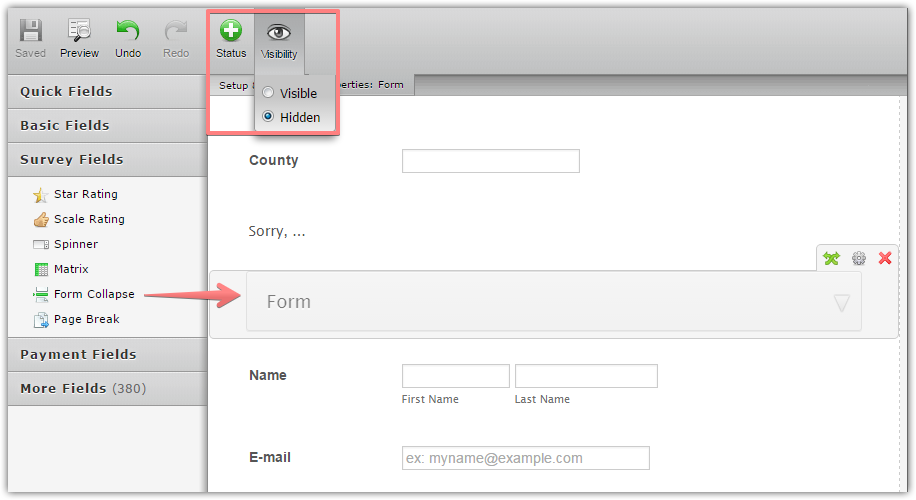 Showing different fields based on the Enter your County user input Image 1 Screenshot 40