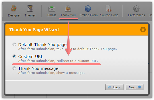 How to redirect user back to the form after the Thank You page Image 1 Screenshot 20