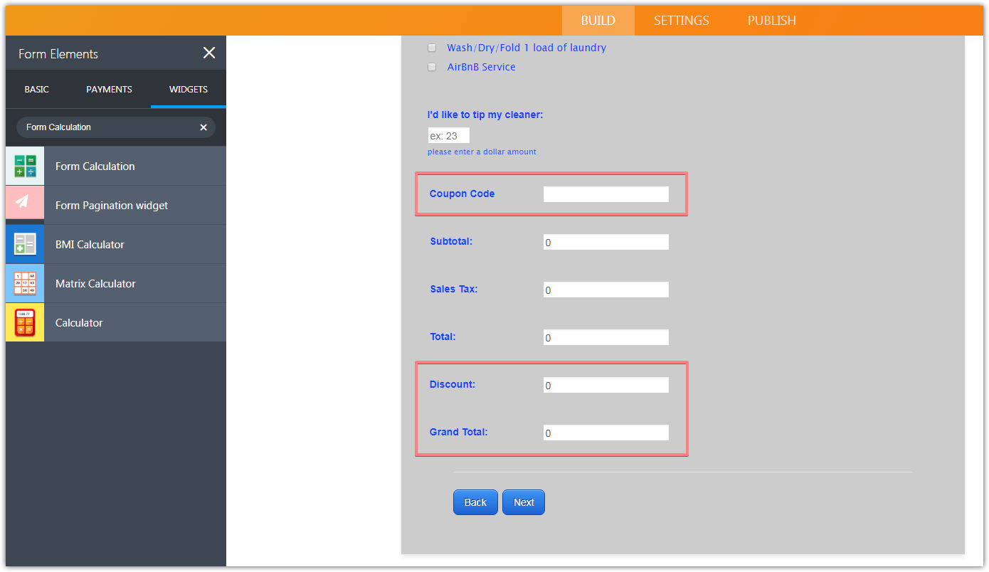 Implementing discount based on coupon code in custom calculation form Image 2 Screenshot 61