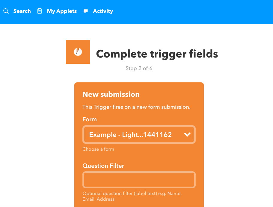 Jotform and IFTTT: Could not connect to JotForm Image 1 Screenshot 20