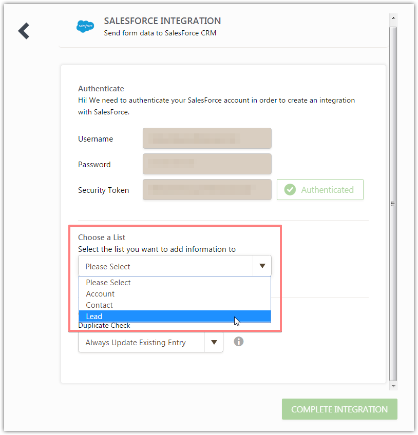 Can Jotforms write to an existing standard or custom object in Salesforce? Image 1 Screenshot 30