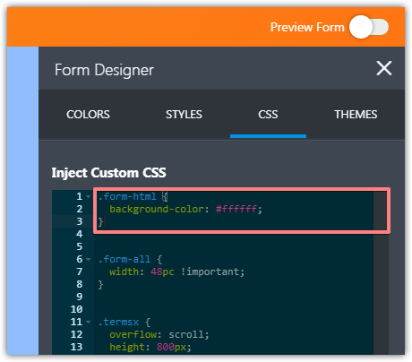 CSS background color: \