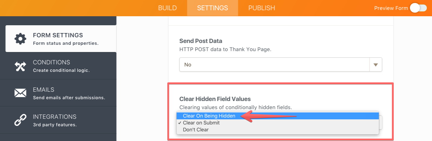 How to clear field values on conditional hide Image 2 Screenshot 41