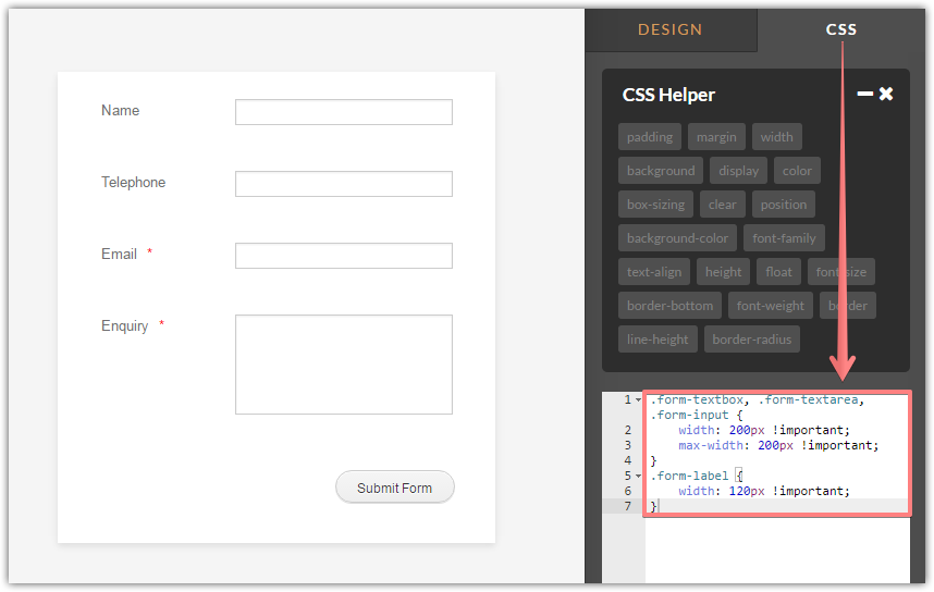 Embedded Form: Form fields stretcthing to full width Image 1 Screenshot 20