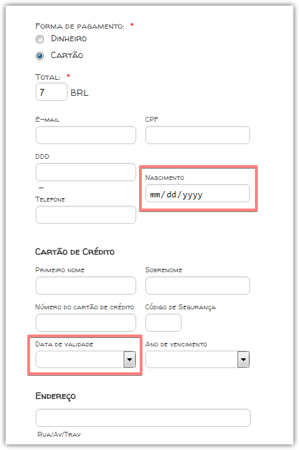 Add an option to localize the expiration month dropdown options of the PagSeguro payment field Image 1 Screenshot 20