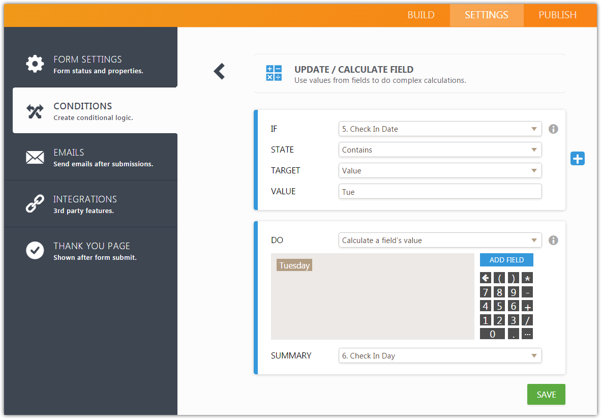 How to calculate a dates difference and show the days of the week