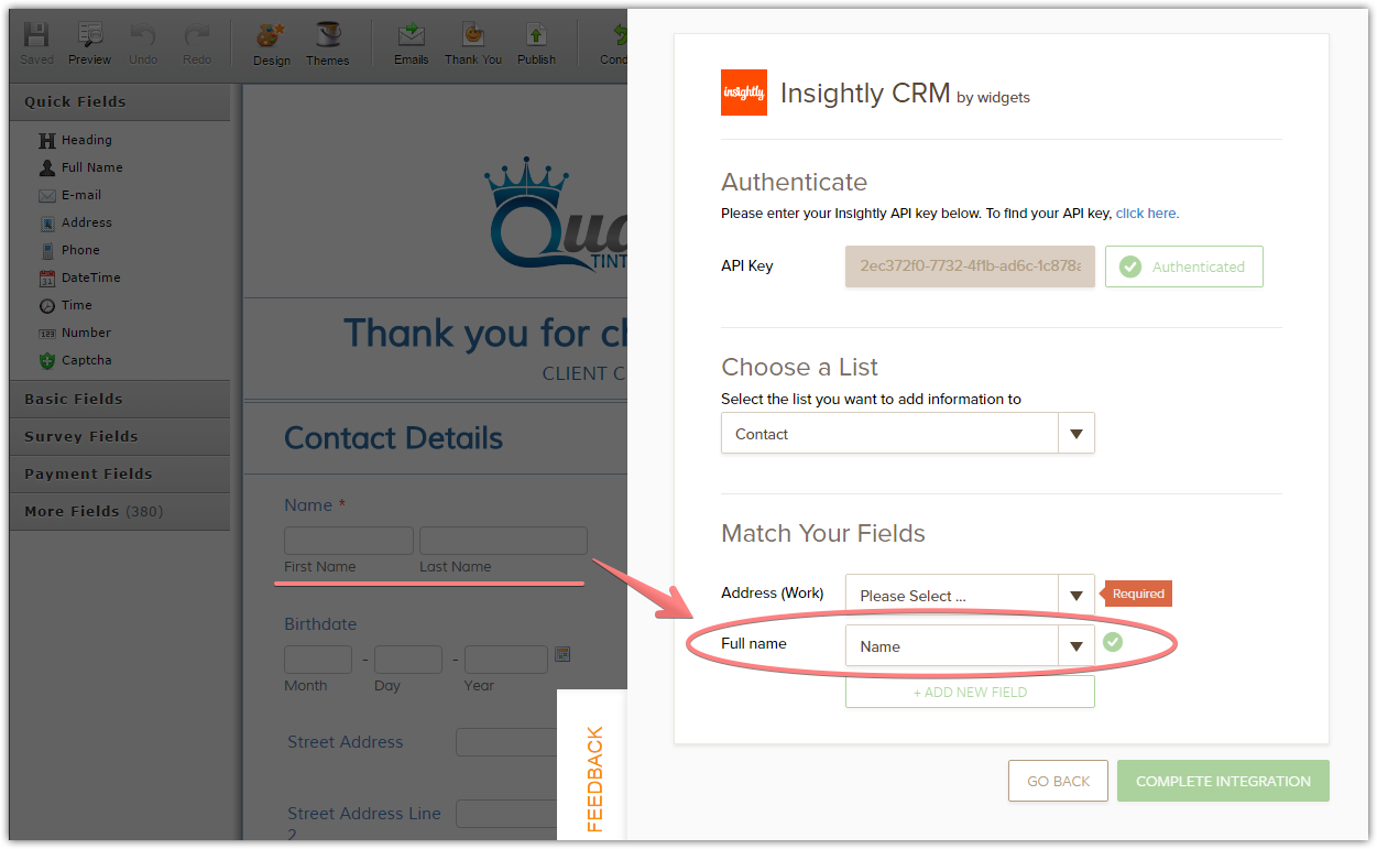 Unable to submit Insightly CRM integrated form Image 2 Screenshot 41