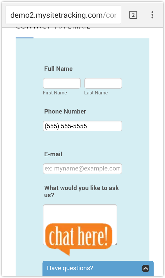 Mobile Form: Phone field width issue Image 2 Screenshot 41