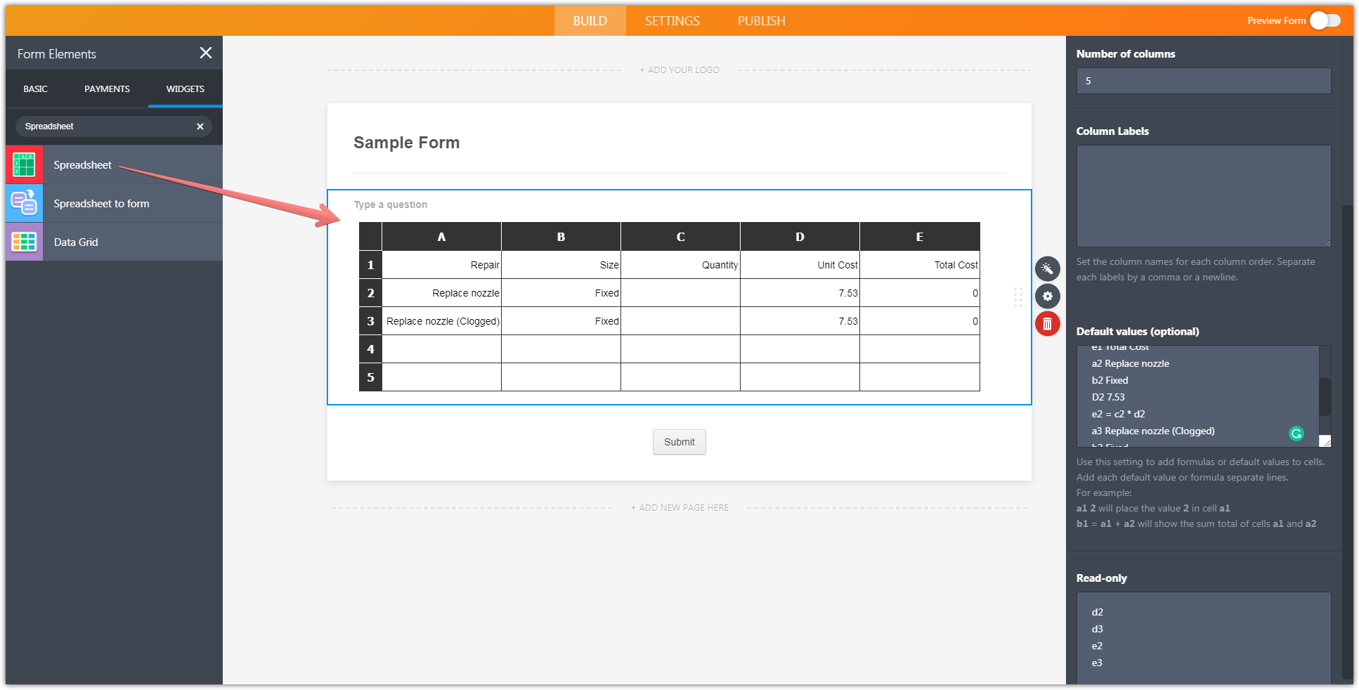 Creating table with calculations in form Image 1 Screenshot 20