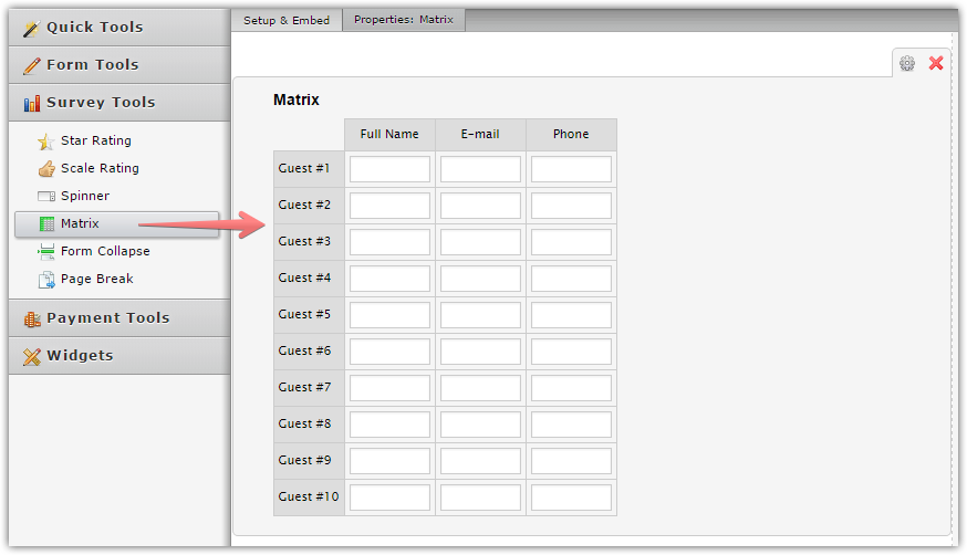 How can I create a ten person guest list with multiple fields for completion Image 1 Screenshot 30