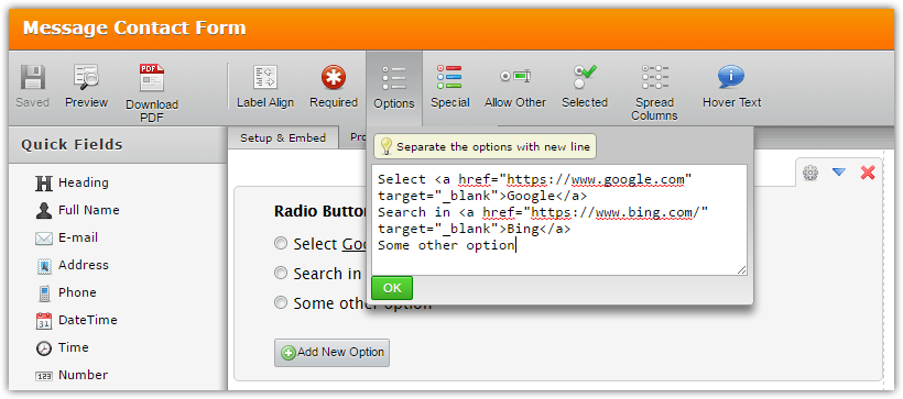 Using links in Radio buttons Image 1 Screenshot 20