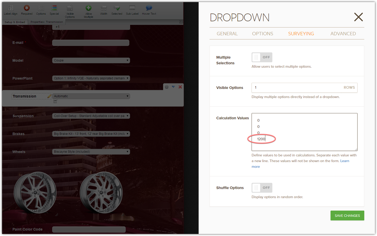 Implementing conditional dropdown selections on calculation form Image 1 Screenshot 30