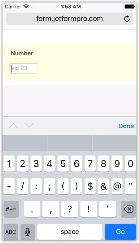 Showing numeric keyboard for inputs on mobile Image 2 Screenshot 41