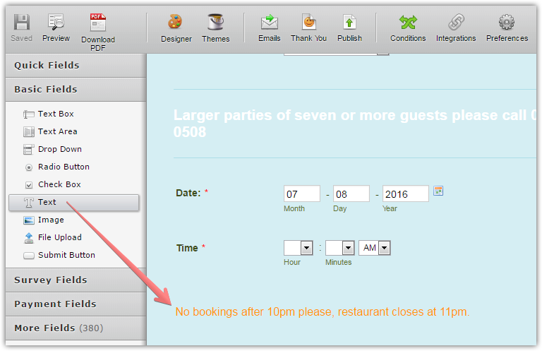 How to limit the time range down so people cant book past 10 o clock? Image 2 Screenshot 51