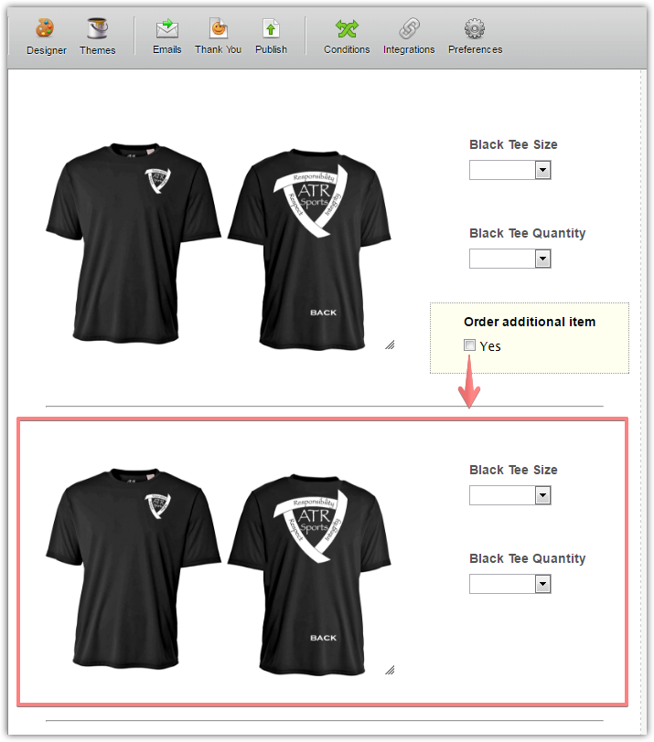 Payment Form: Ordering multiple shirts of different sizes Image 4 Screenshot 83