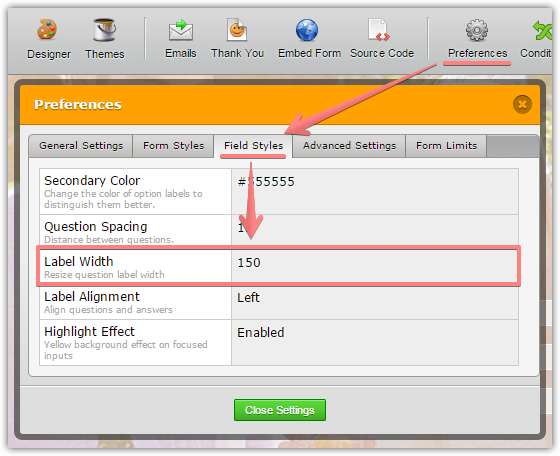 How to change a field label width Image 1 Screenshot 20