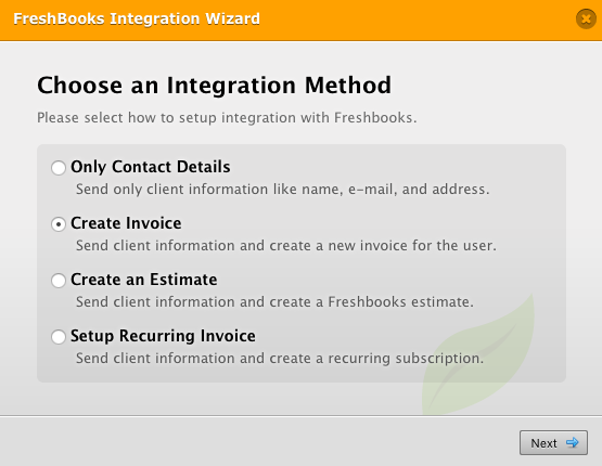 What are the integration possibilities with FreshBooks Screenshot 30