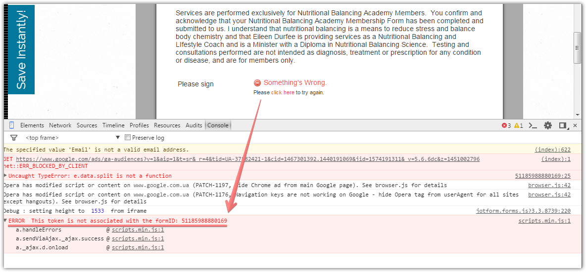 Adobe eSign Widget error on form Image 1 Screenshot 30