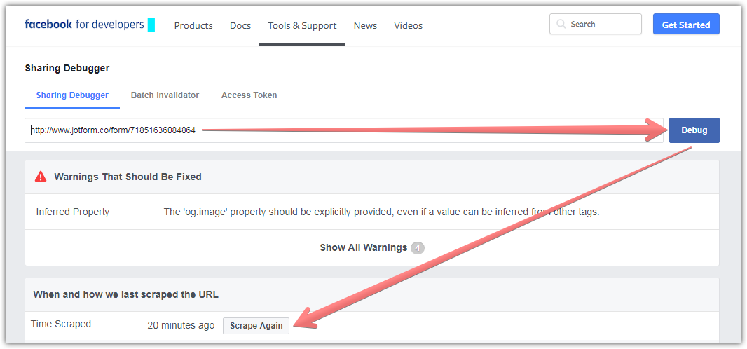 Can we change open graph information when sharing a form link via Facebook? Image 3 Screenshot 62