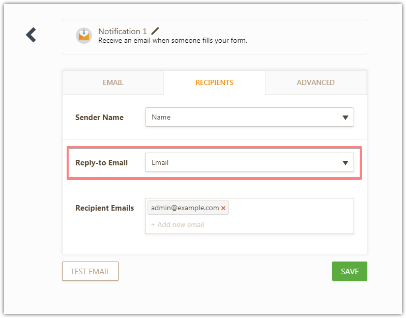 Custom Sender Email of form email notifiers Image 1 Screenshot 20