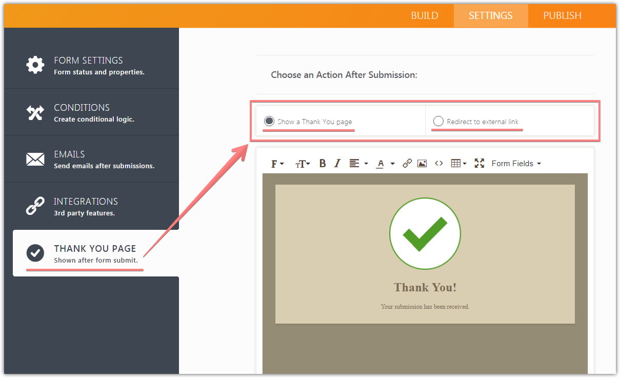 How to return to website after submitting form Image 1 Screenshot 20