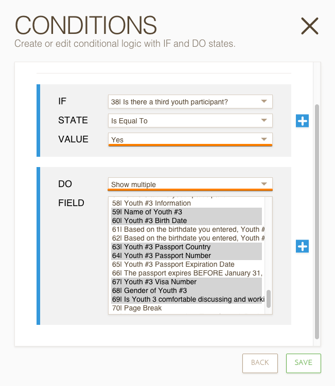 Why are some conditional sections in my form hidden and others not? Image 1 Screenshot 20