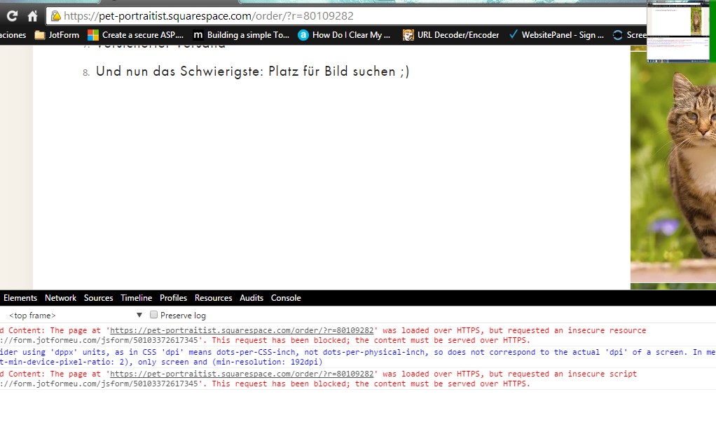 Embedded form is not working in Squarespace Image 1 Screenshot 30