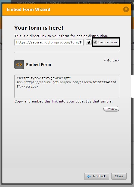 Is it possible to embed a form using HTTPS protocol? Image 1 Screenshot 20