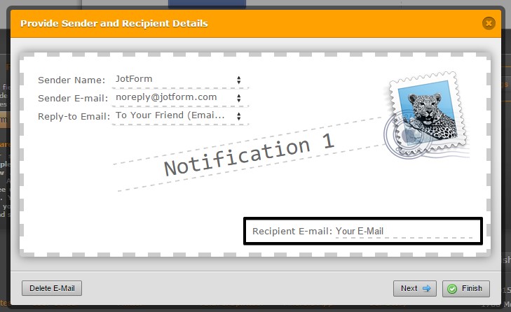 Where can I change the email address that will receive email notifications from my form? Image 1 Screenshot 20